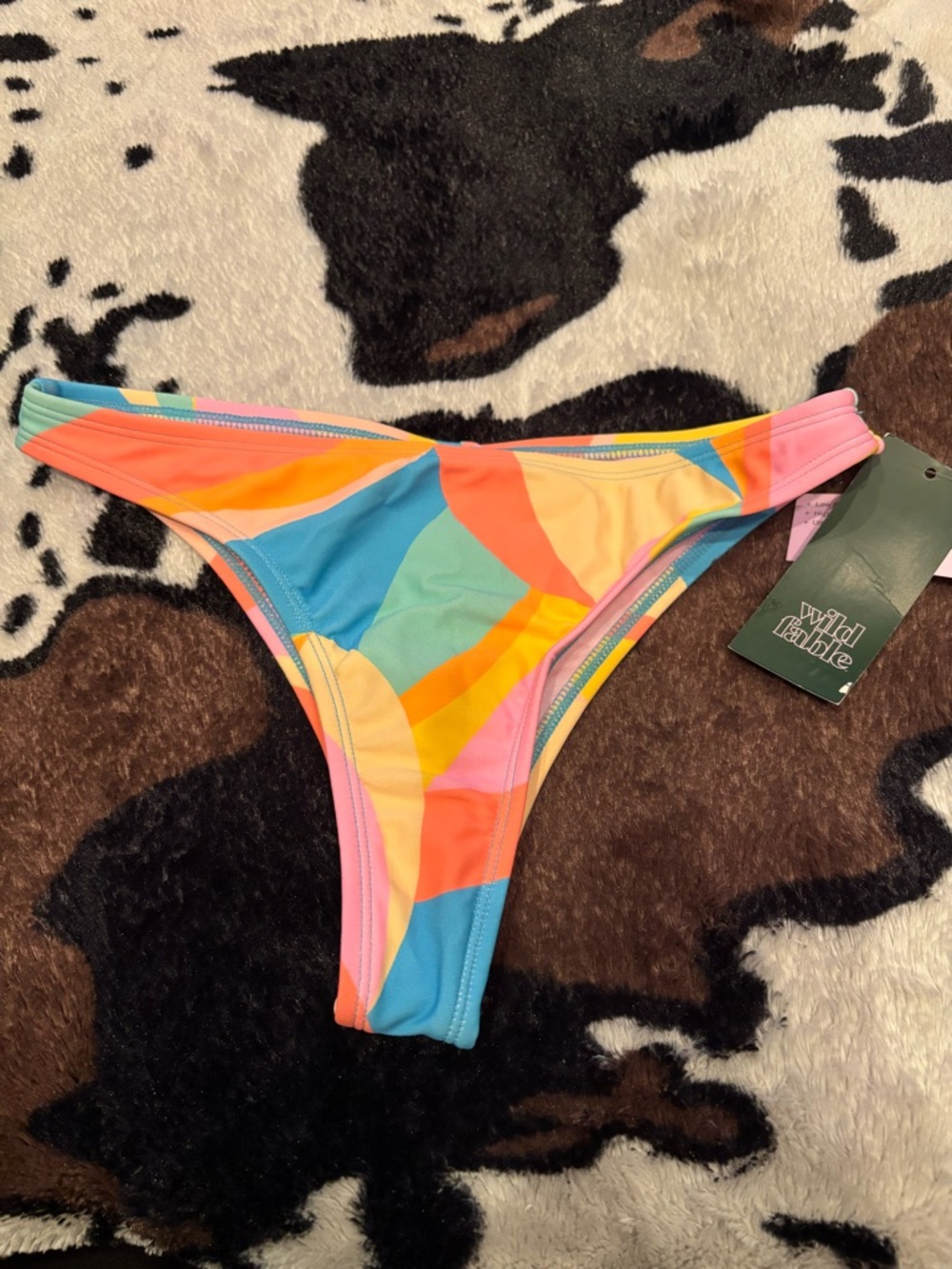 Wild Fable Pink Multicolor High-Cut Bikini Bottom